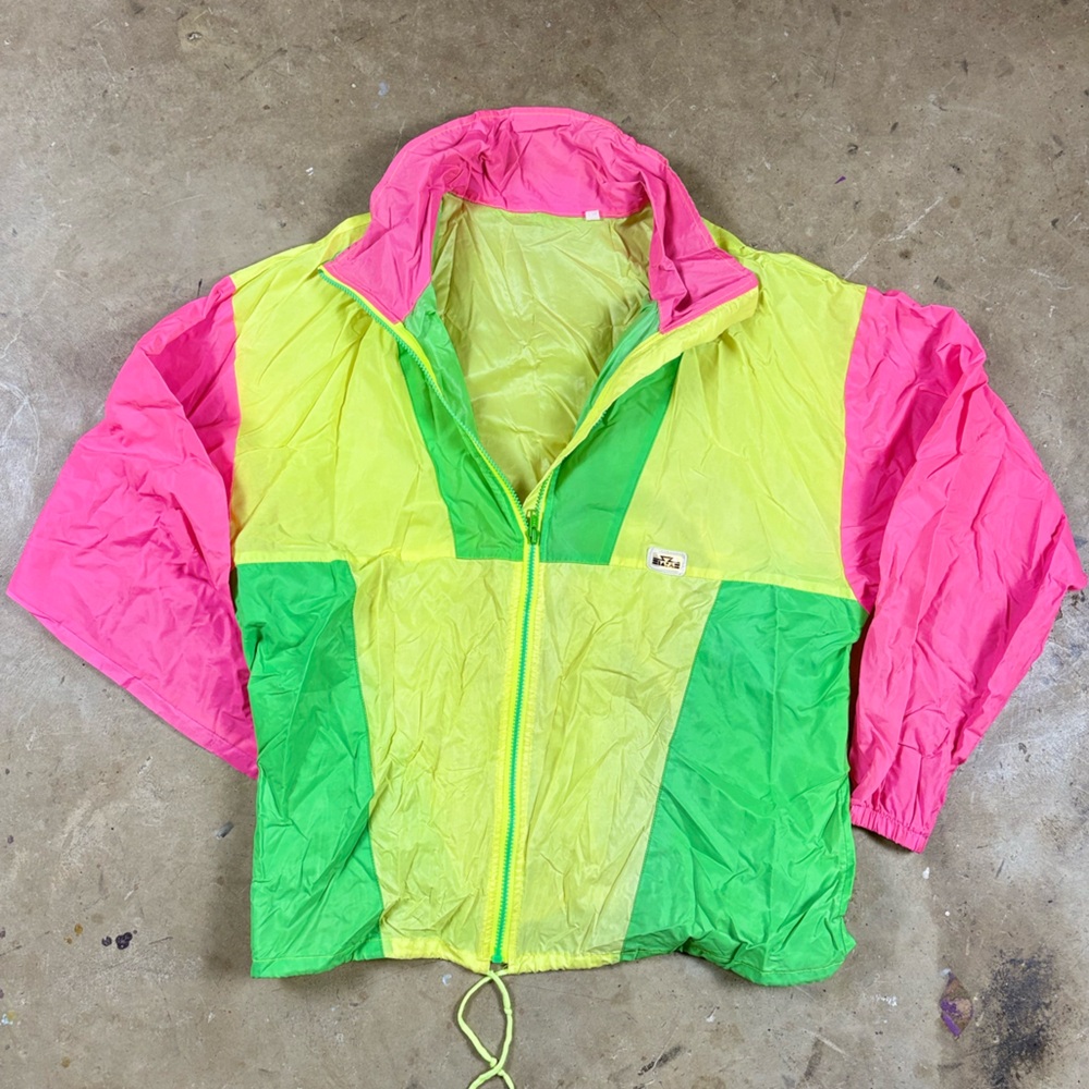 Vintage Women’s 80s Sunice Colourful Light Weight Windbreaker | Large